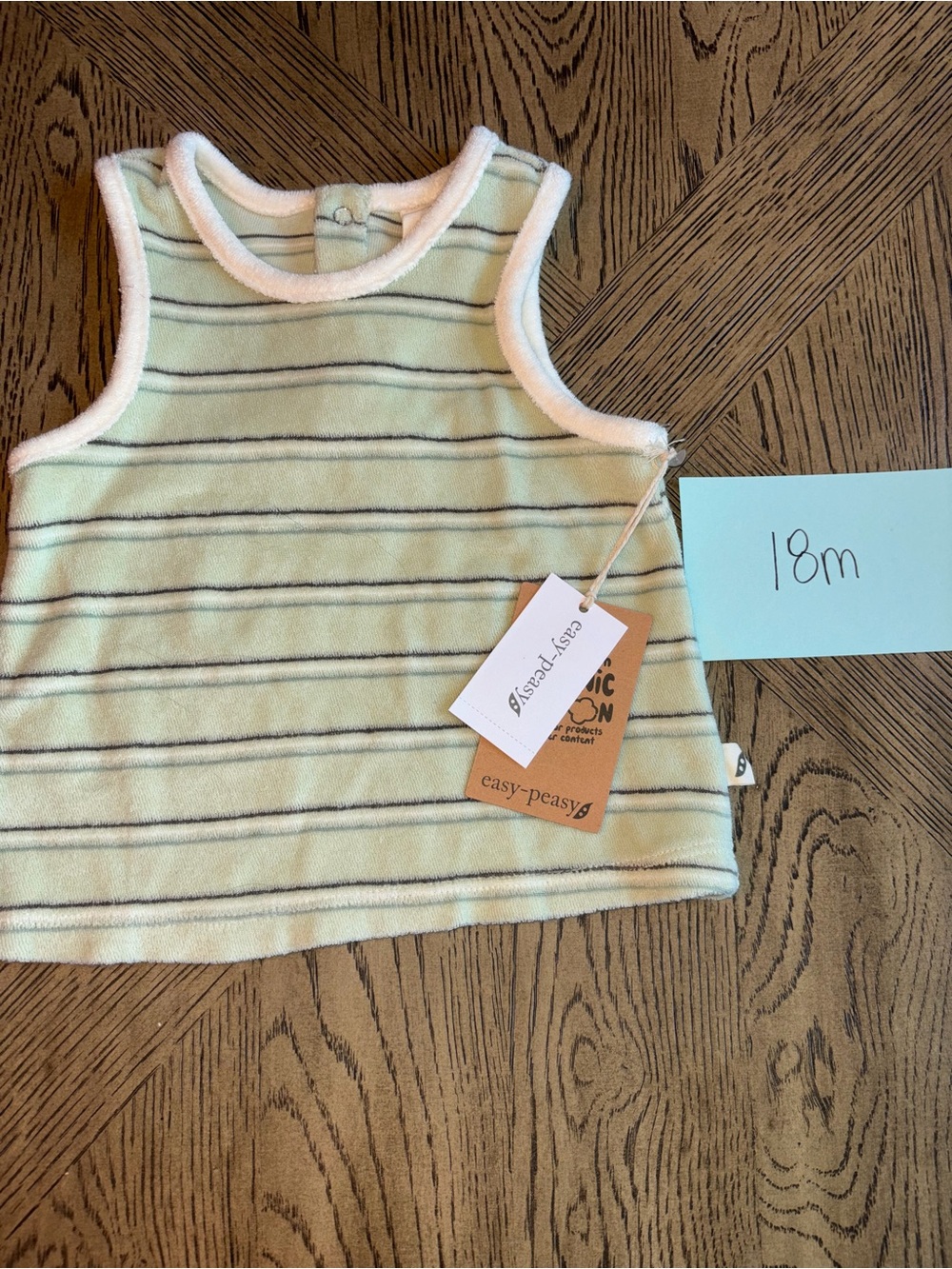 Mint & White Striped Tank Top